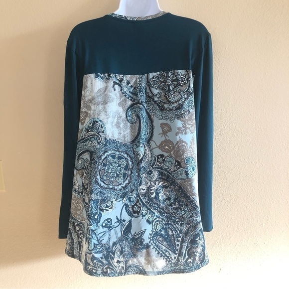 Chico’s Woman’s Paisley Woven-Back Tunic Plus Size L - Picture 2 of 14
